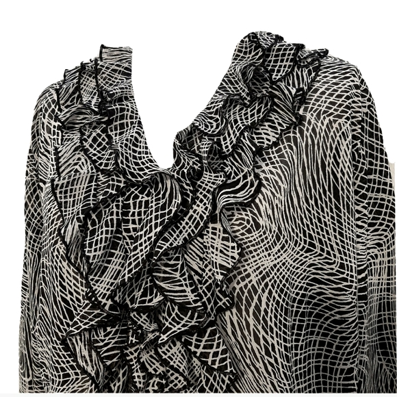 i.e.woman Tops - i.e.woman 100% Silk Ruffle Blouse Plus Size 3X